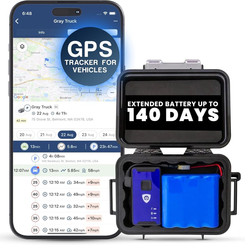 Brickhouse Security GPS Car Tracker - Hidden Tracker for Vehicles - Long Lasting Battery 140-Day LTE GPS Tracking Device for Vehicles with Magnetic Case & Extended Battery - Subscription Required