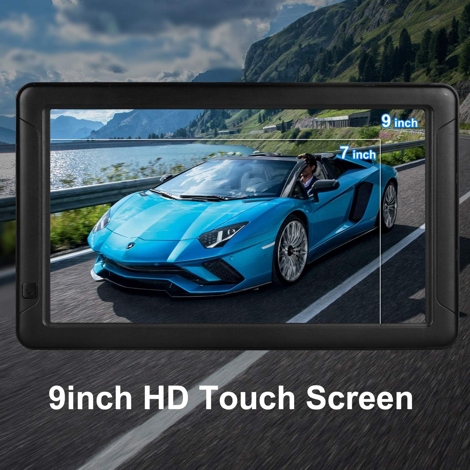 GPS Navigation for Car (9 Inch) Slimline Touch Screen Real Voice Direction ,USA Edition 2025 (Free Lifetime Updates) Turn-by-Turn Voice and Lane Guidance, Speed and Red Light Warning (American Brand) - Image 2