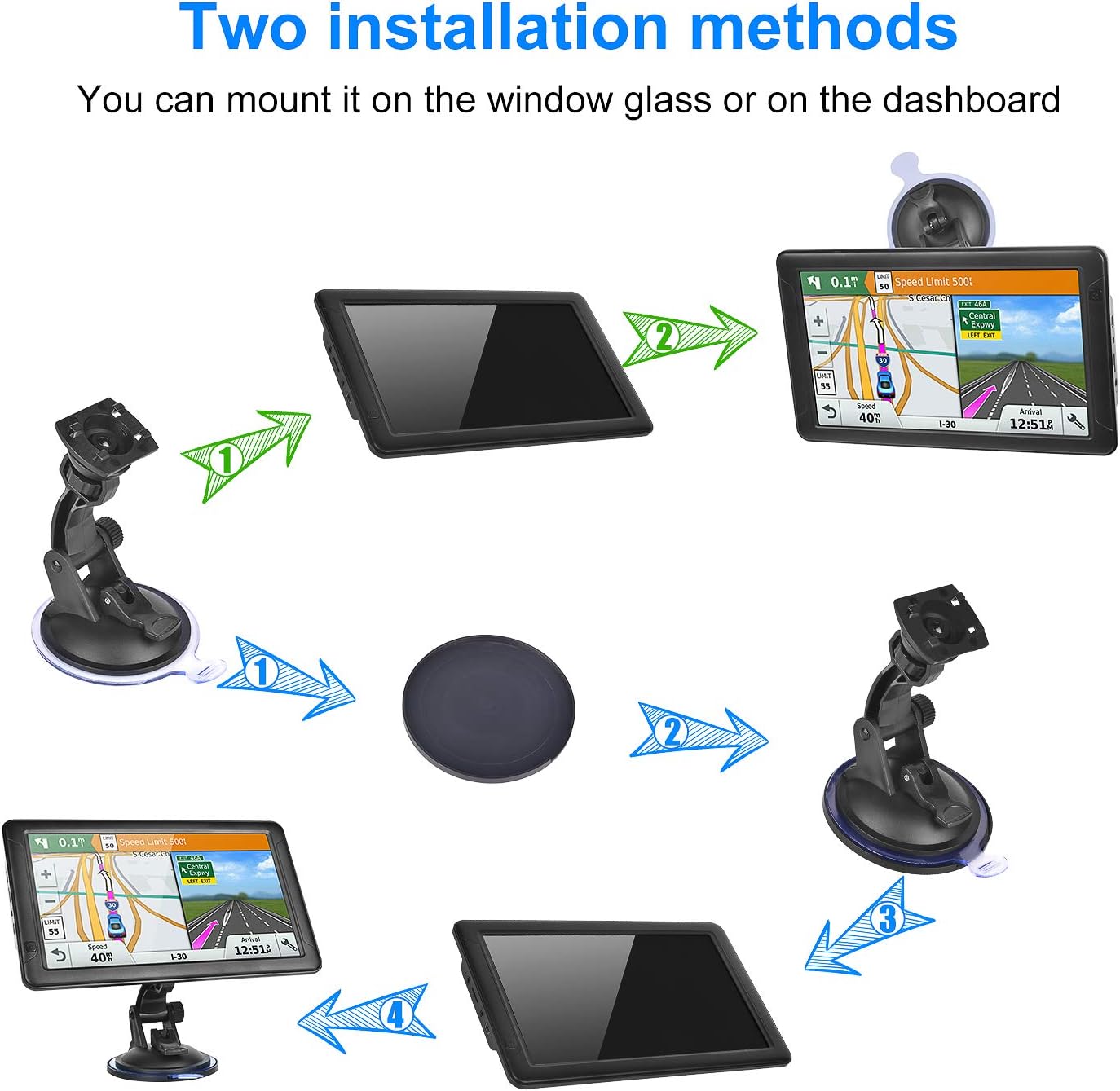 GPS Navigation for Car (9 Inch) Slimline Touch Screen Real Voice Direction ,USA Edition 2025 (Free Lifetime Updates) Turn-by-Turn Voice and Lane Guidance, Speed and Red Light Warning (American Brand) - Image 6
