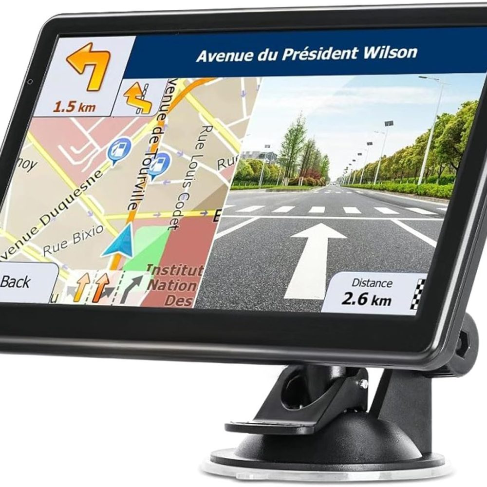 GPS Navigator for Car Truck RV, 7 Inch Touch Screen, Latest 2025 Maps for Car GPS, Support Voice Turn-by-Turn Guidance, Speed and Red Light Warning, Custom Truck Routing